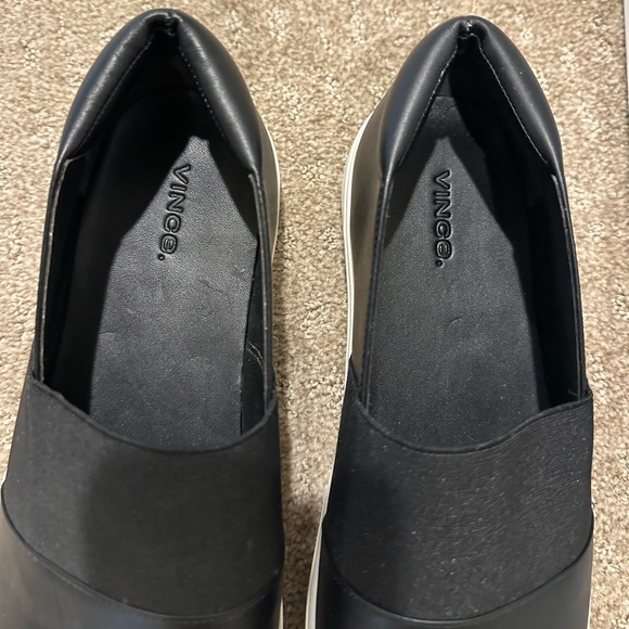 VINCE Corbin Black Leather Sneakers - Picture 5 of 9